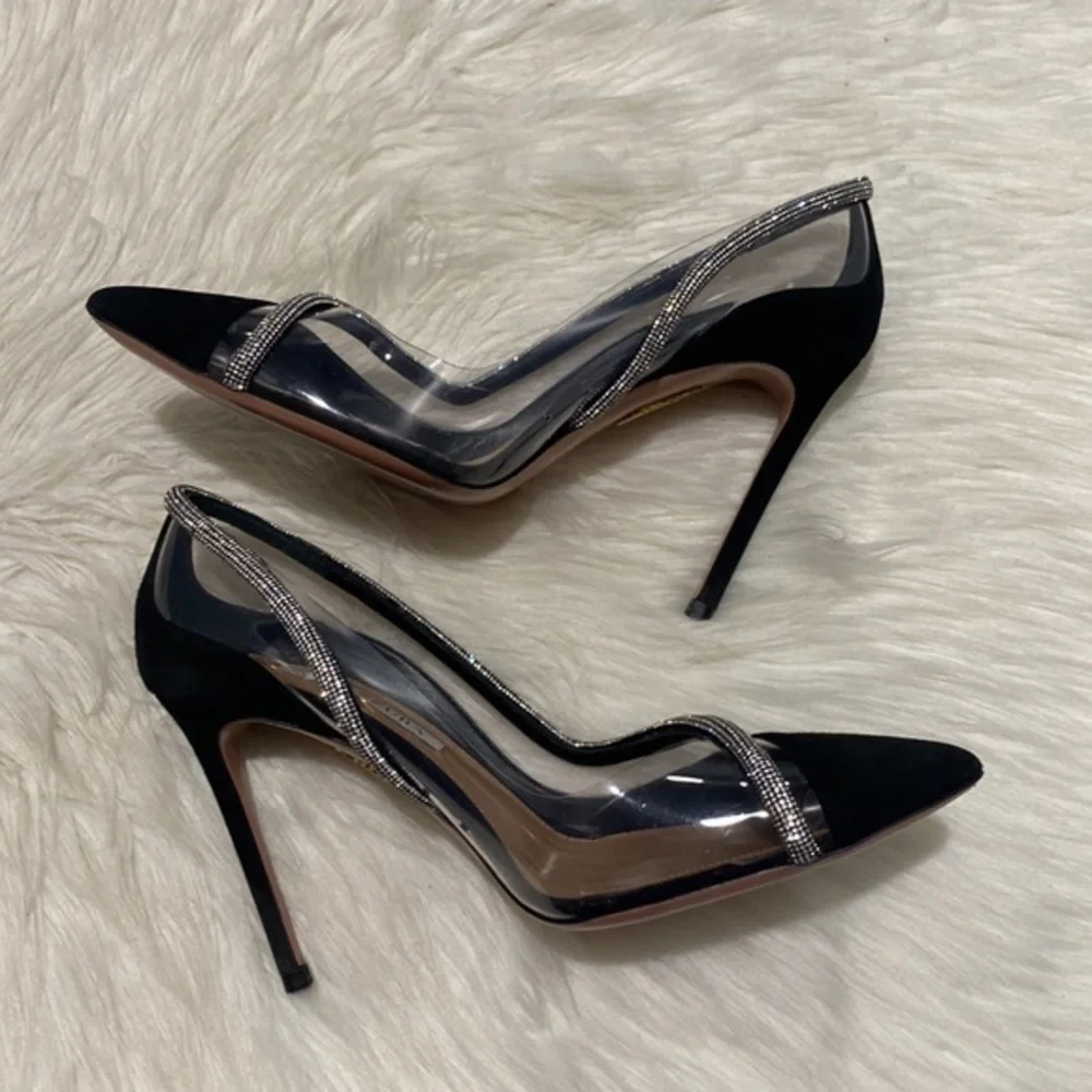 Aquazzura Tres Mondaine 105 suede pumps size 38EU‎